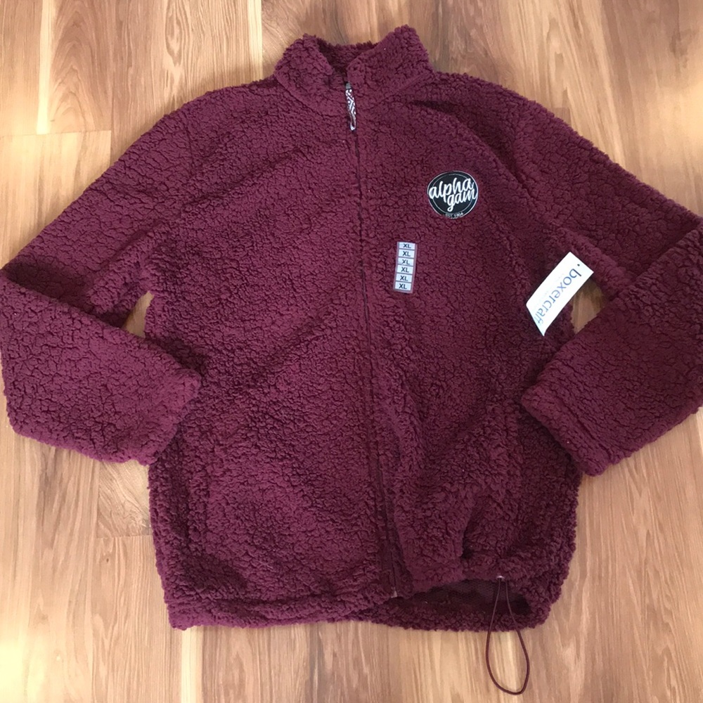 Alpha Gam zip up sherpa